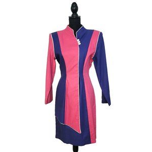 Ultra Unique Vintage 1980s Colorblocked Avante Garde Suit Dress